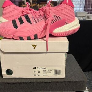 Adidas Trae Young 2 Sneakers in Pink and Black (9 Mens 10 Women’s)